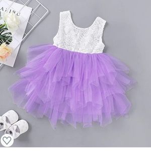Sequins bow knot princess lace dress sz 4-5T